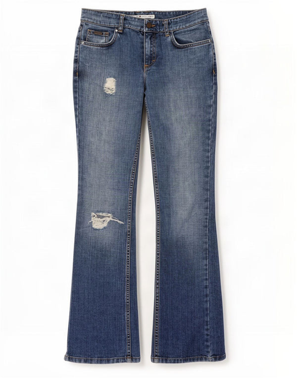 Tommy Hilfiger Womens Distressed Straight Jeans US 4 Small W26 L33 Blue