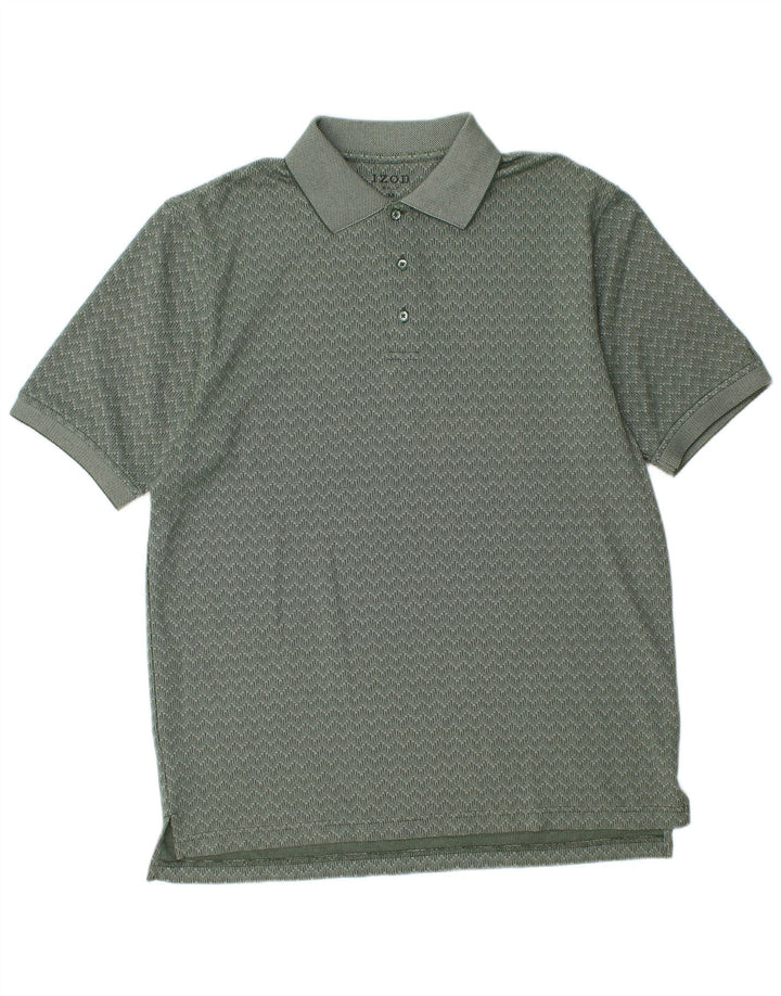 Izod Polo Shirt til mænd Medium Grøn Chevron Bomuld