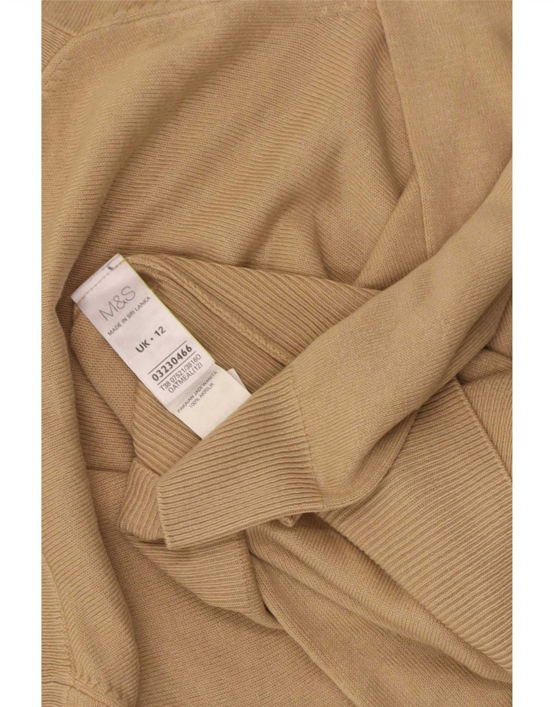 Marks & Spencer Dame Rullehals Sweater UK 12 Medium Brun Akryl