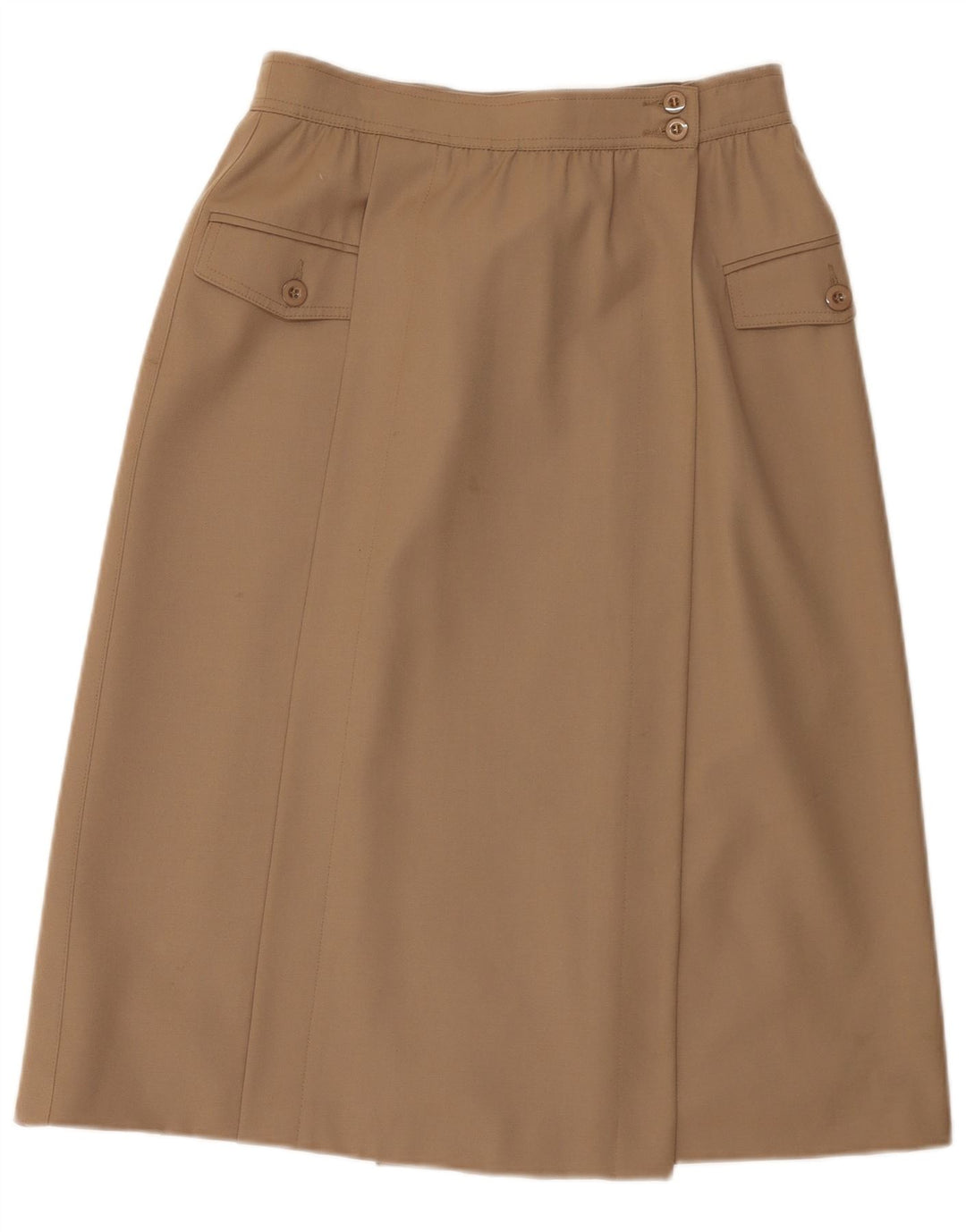 Escada Midi Wrap Nederdel til kvinder EU 38 Medium W28 Brun Ny Uld