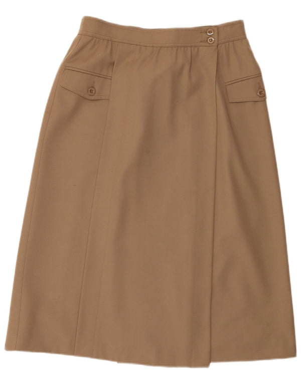 Escada Midi Wrap Nederdel til kvinder EU 38 Medium W28 Brun Ny Uld