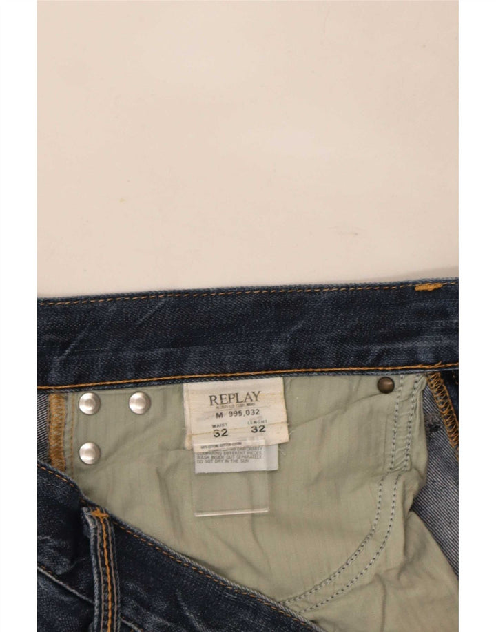 Replay Herre Slim Jeans W32 L32 Blå Bomuld