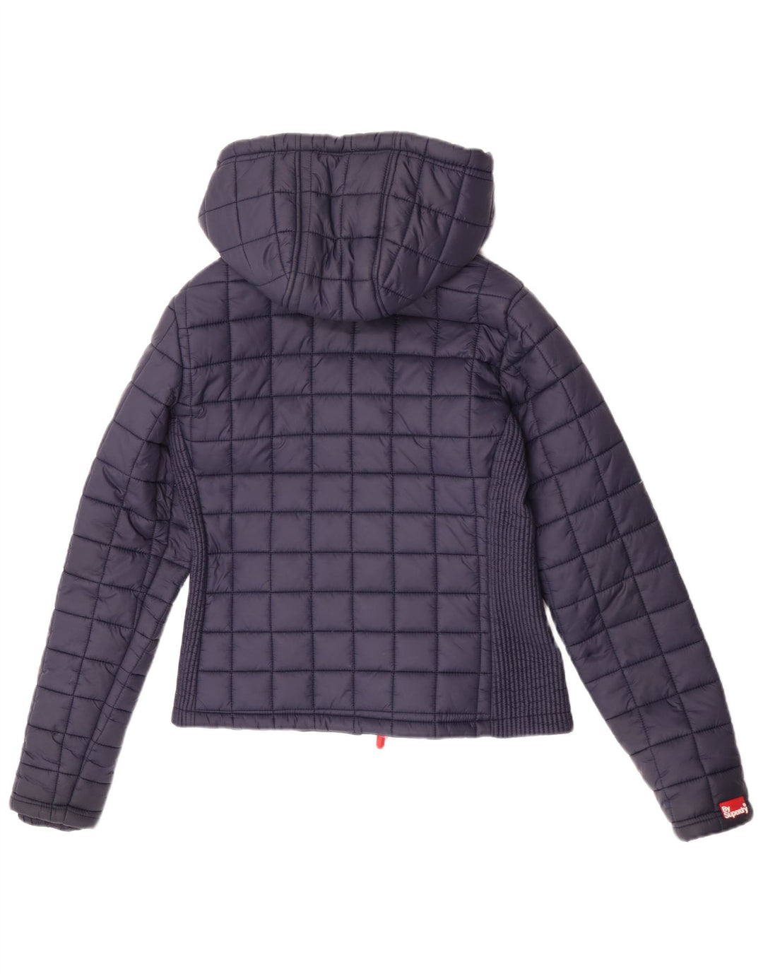 Superdry Polstret hættejakke til kvinder UK 12 Mellem marineblå nylon