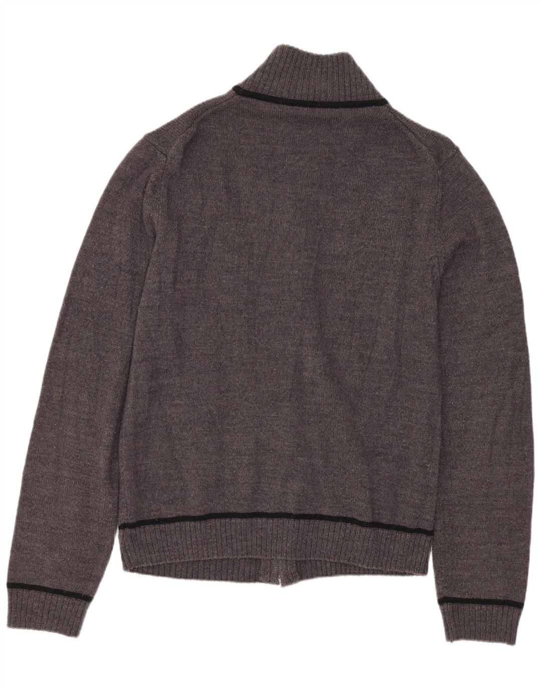 CALVIN KLEIN JEANS Dame cardigan sweater UK 10 Small Grey Virgin Wool