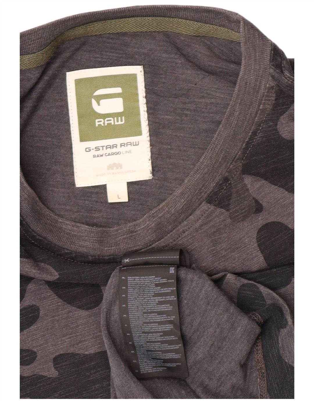 G-Star Herre T-Shirt Top Stor Grå Camouflage Bomuld