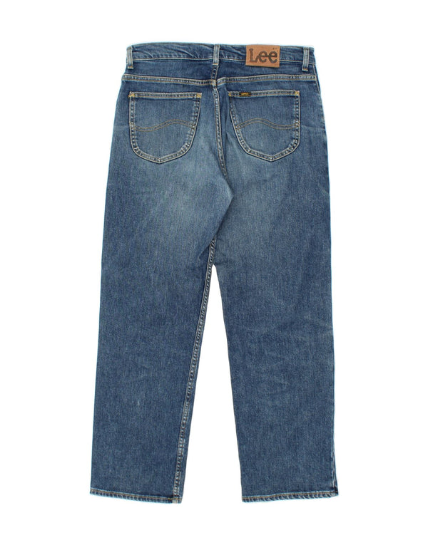 LEE Straight Jeans til kvinder W34 L30 Blå Bomuld