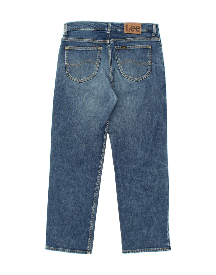 LEE Straight Jeans til kvinder W34 L30 Blå Bomuld