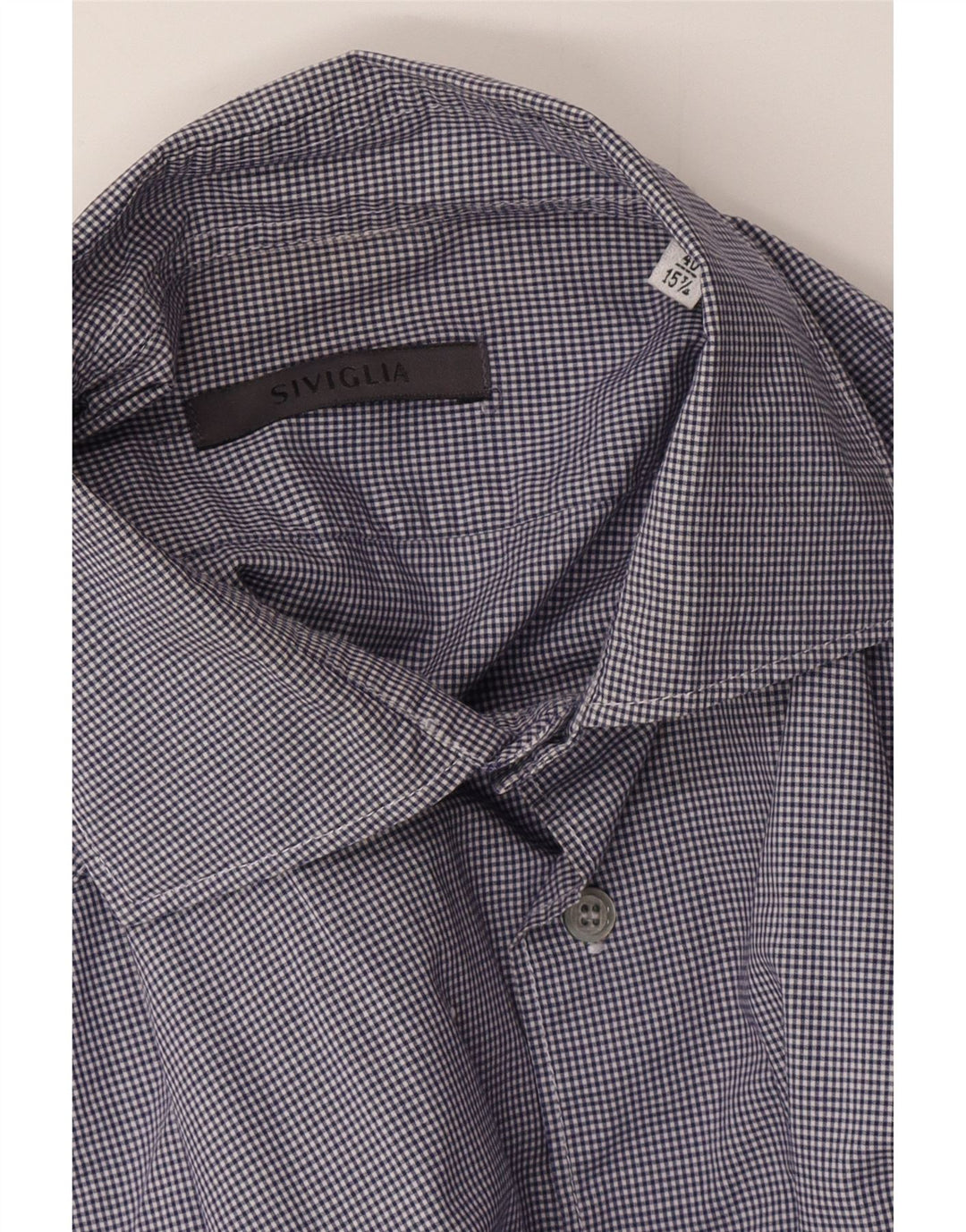 SIVIGLIA Herreskjorte str. 40 15 3/4 Medium Marineblå Gingham