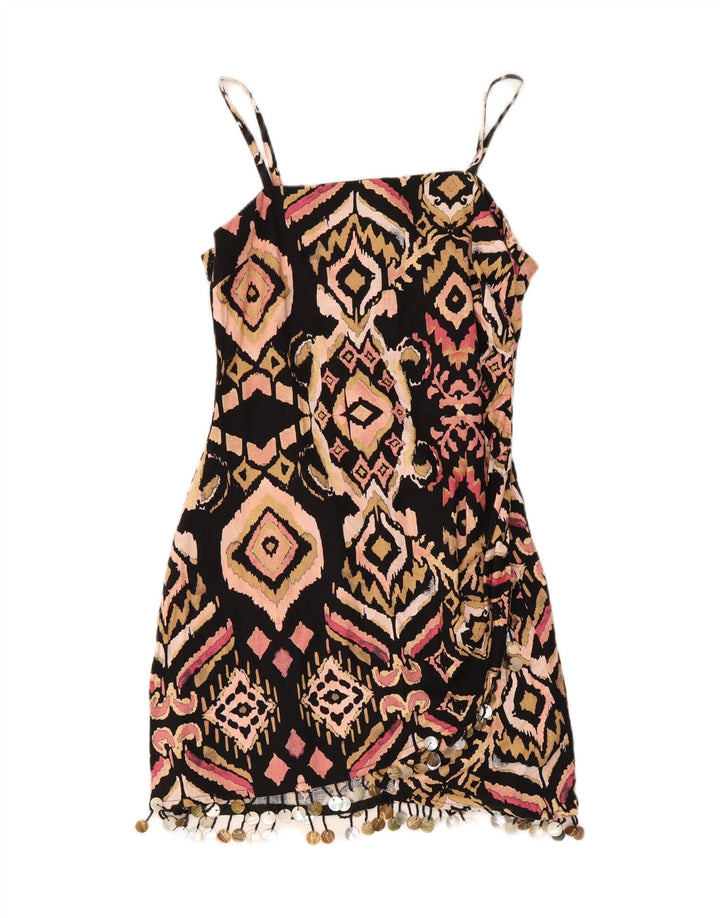Zara Dame Solkjole UK 12 Medium Flerfarvet Ikat Bomuld