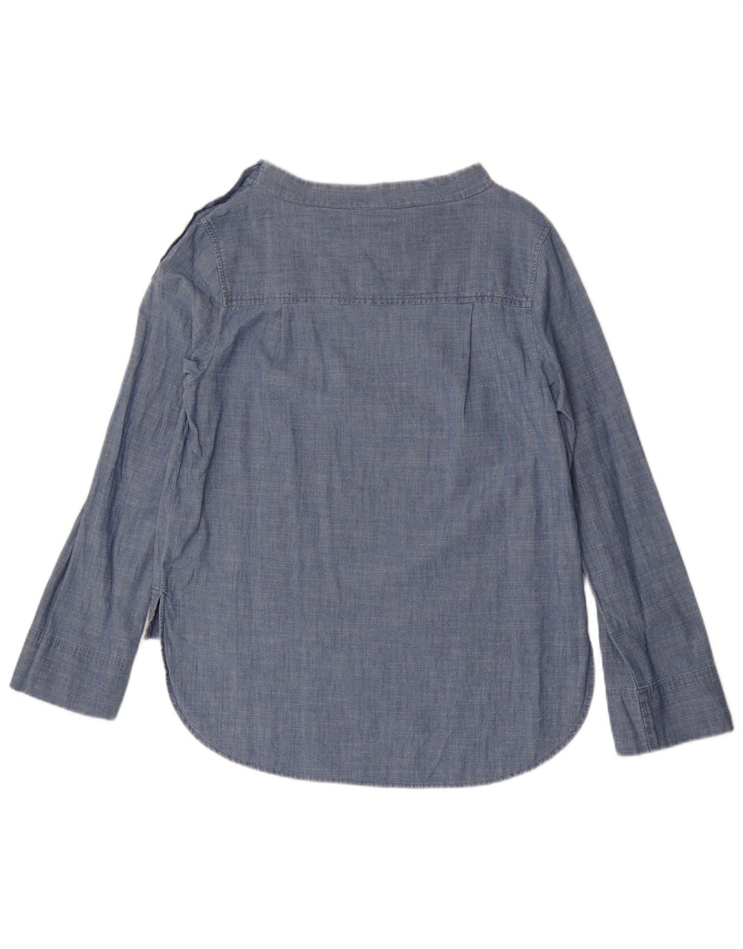 J. Crew Dame Langærmet Bluse Top US 6 Medium Blue Bomuld