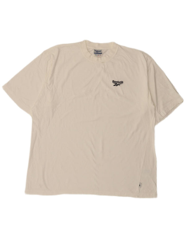 Reebok Herre T-Shirt Top XL Hvid Bomuld