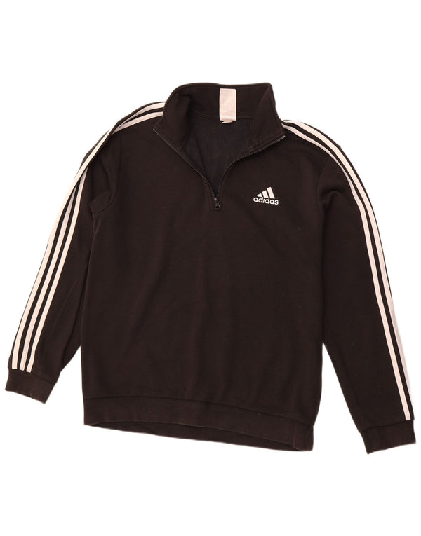 ADIDAS Sweatshirt med lynlås til mænd mellem sort bomuld