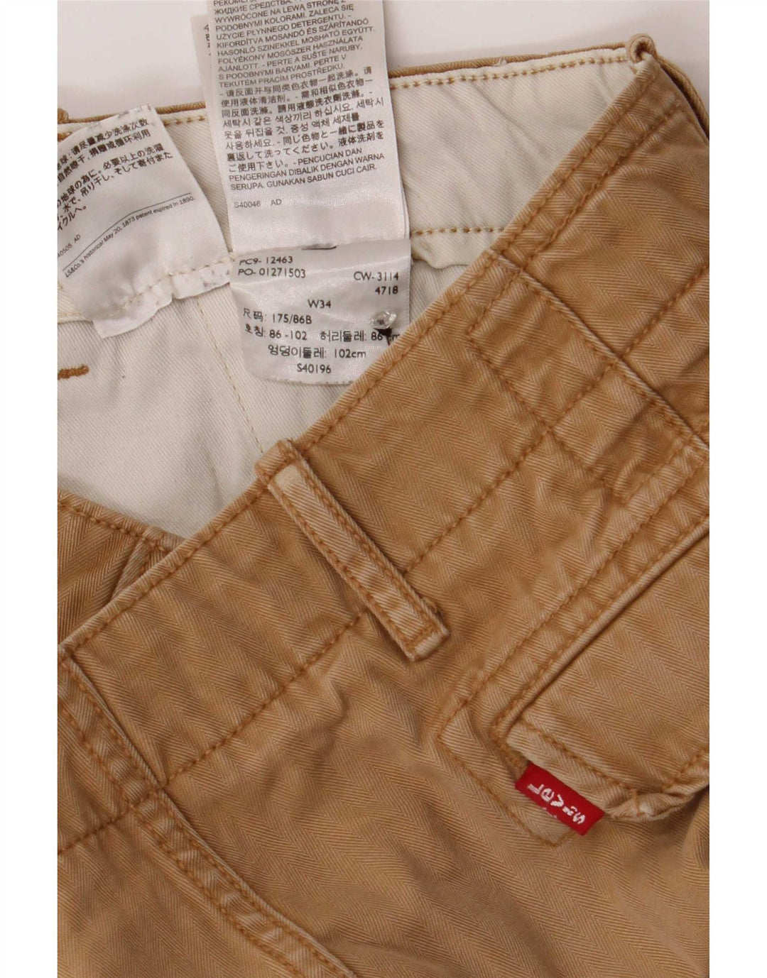 Levi's Herre Cargo Shorts Large W34 Beige Bomuld