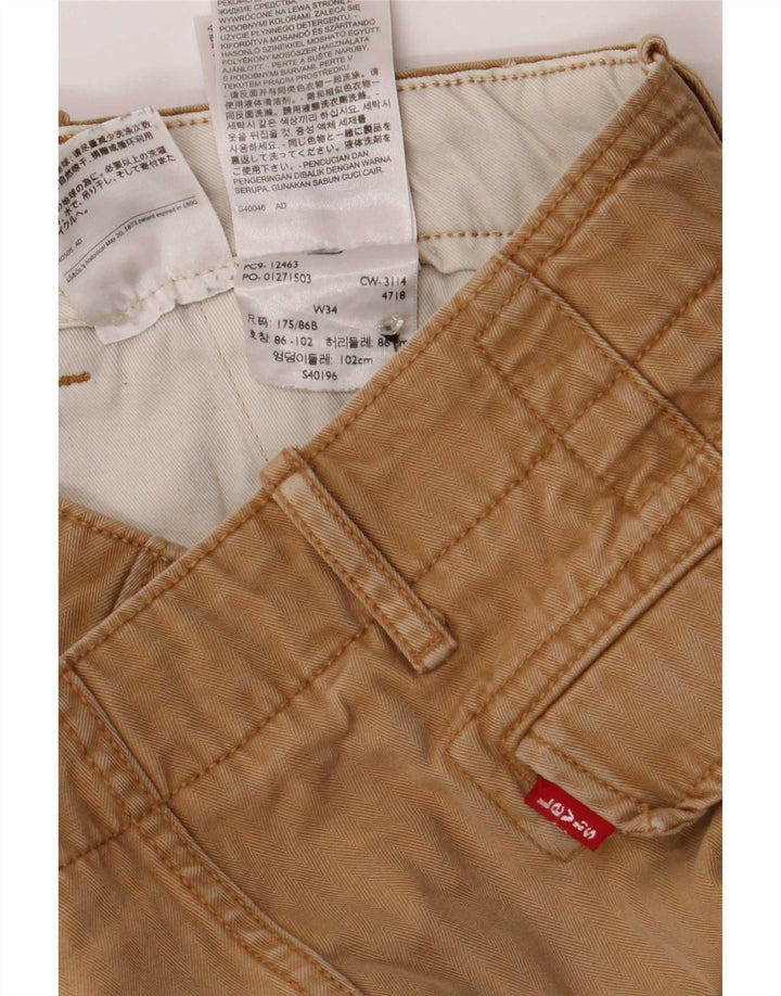 Levi's Herre Cargo Shorts Large W34 Beige Bomuld