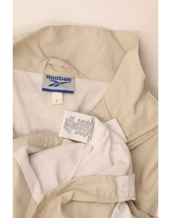 Reebok træningsdragt topjakke til kvinder UK 10 Small Beige Colourblock Polyester