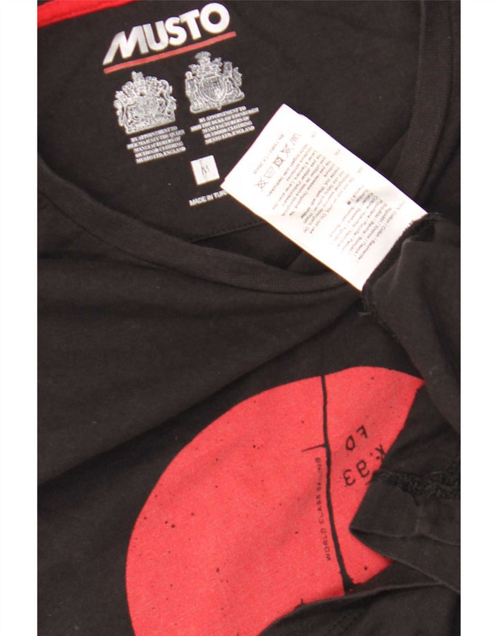 Musto Herre Grafisk T-Shirt Top Medium Sort Bomuld