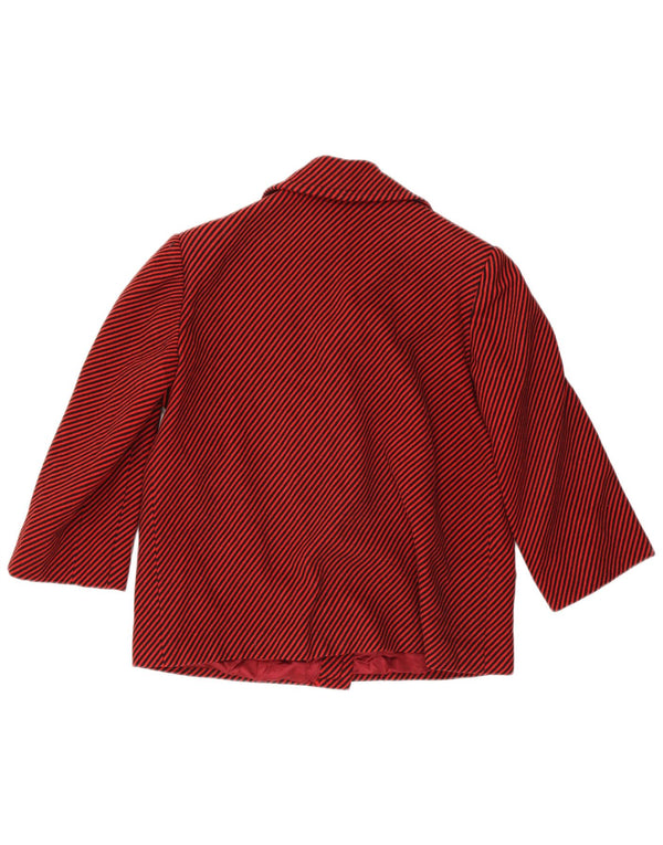 Vintage dame 3-knaps blazerjakke UK 18 XL rød nålestribe