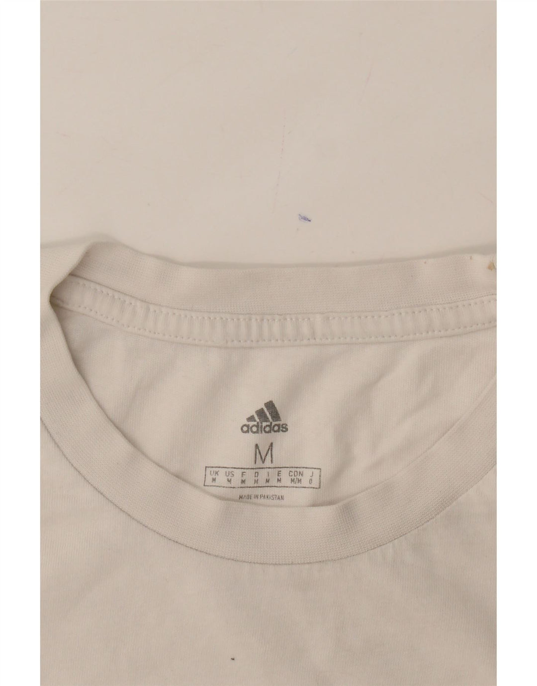 ADIDAS Mens Graphic T-Shirt Top Medium White Cotton Vintage Adidas and Second-Hand Adidas from Messina Hembry 
