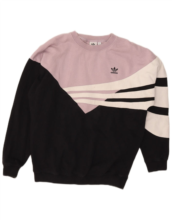 Adidas Dame Oversized Sweatshirt Jumper UK 12 Medium Sort Colourblock