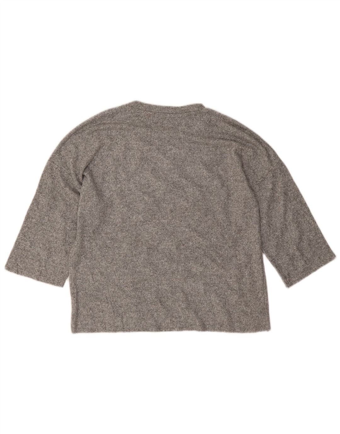 Zara Dame Oversized Top 3/4 ærmer UK 10 Small Grå Flecked
