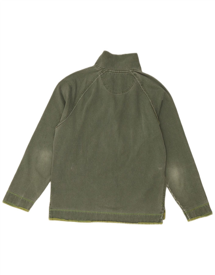 Fedt ansigt herre lynlås-hals sweater jumper lille grøn bomuld