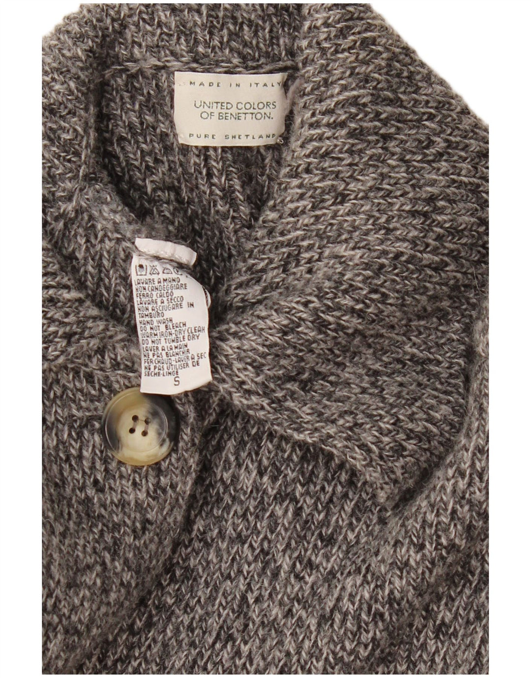 Benetton Womens Longline Oversized Cardigan Sweater UK 10 Small Grey