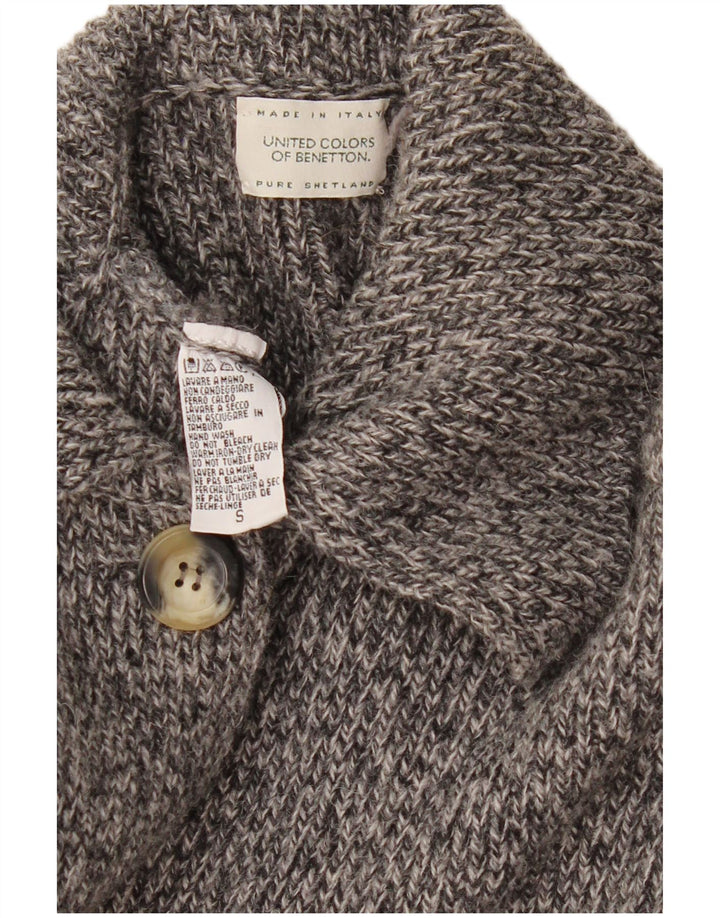 Benetton Womens Longline Oversized Cardigan Sweater UK 10 Small Grey