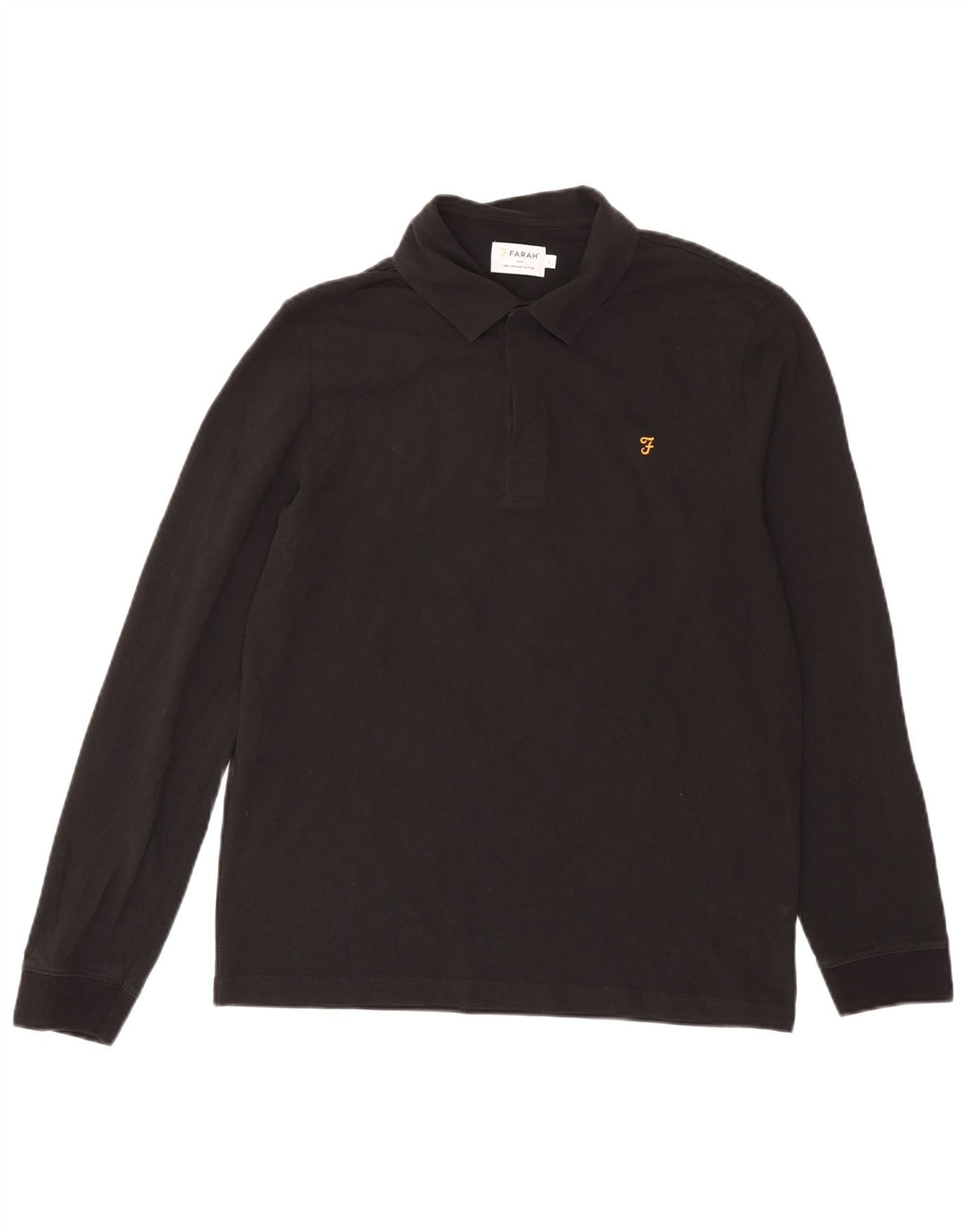 Farah Langærmet Polo Shirt til mænd Stor sort bomuld