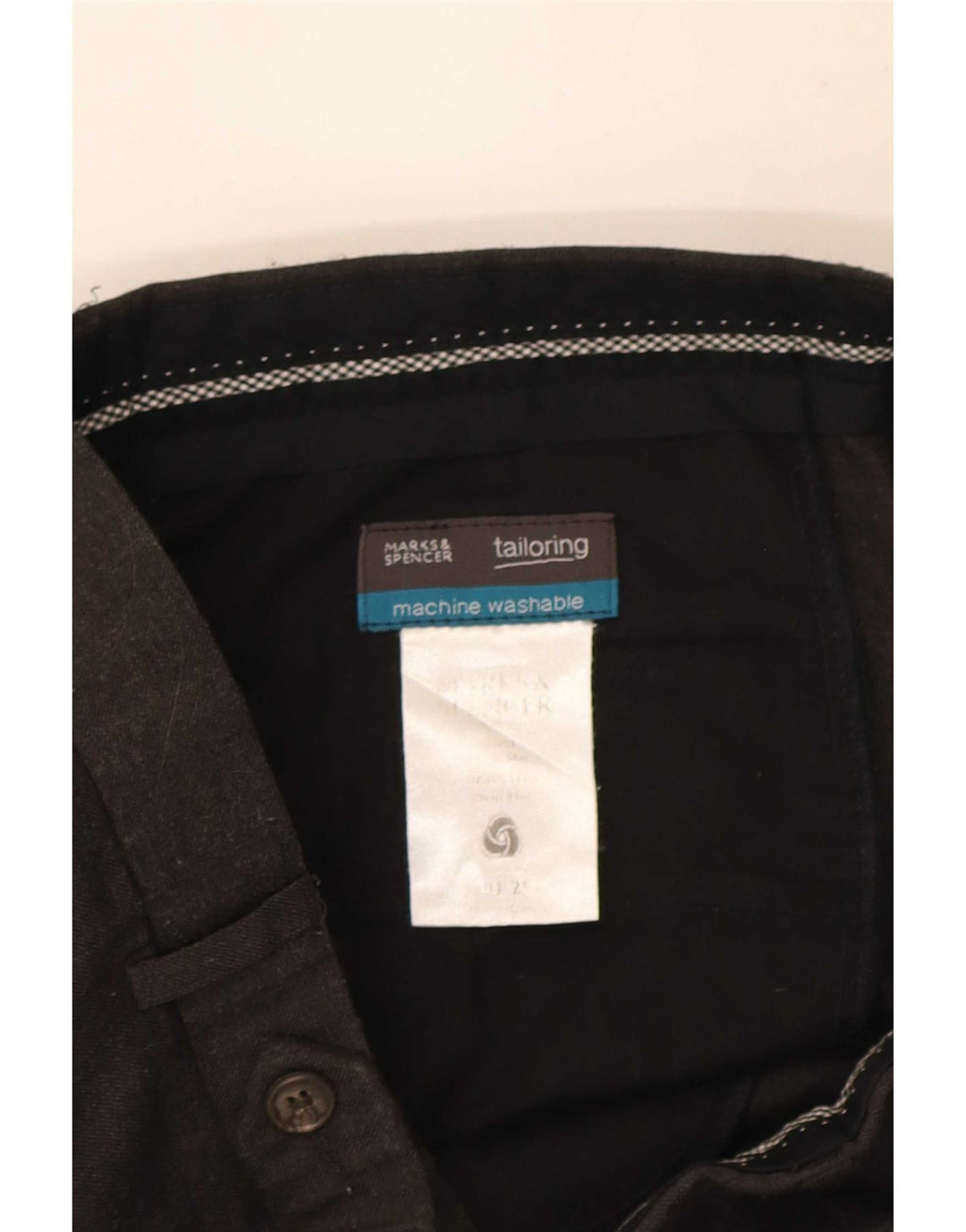 Marks & Spencer Straight Suit bukser til mænd W34 L31 Sort uld