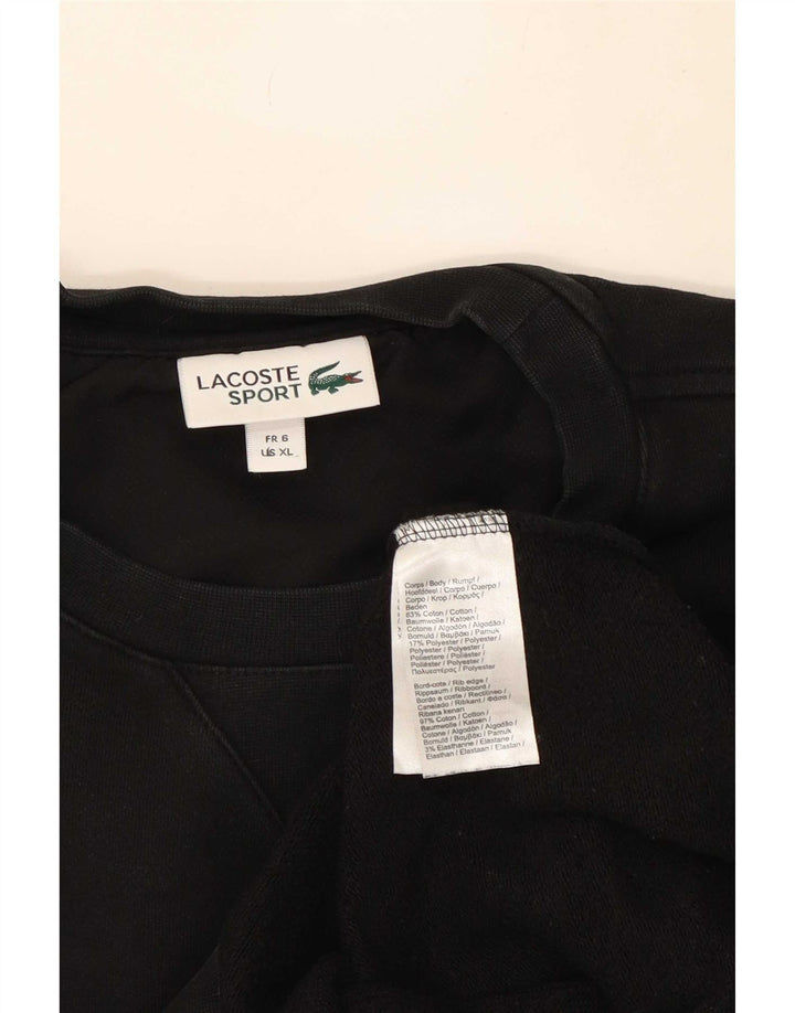 Lacoste Herre Sweatshirt Jumper Størrelse 6 XL Sort Bomuld