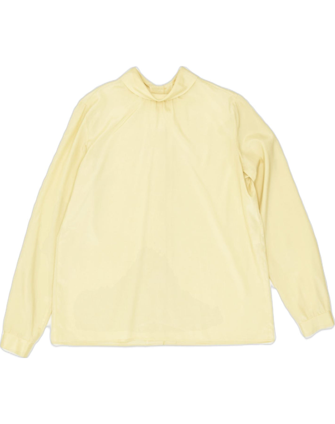 VINTAGE Womens Shirt Blouse UK 16 Large Yellow Polyester | Vintage | Thrift | Second-Hand | Used Clothing | Messina Hembry 