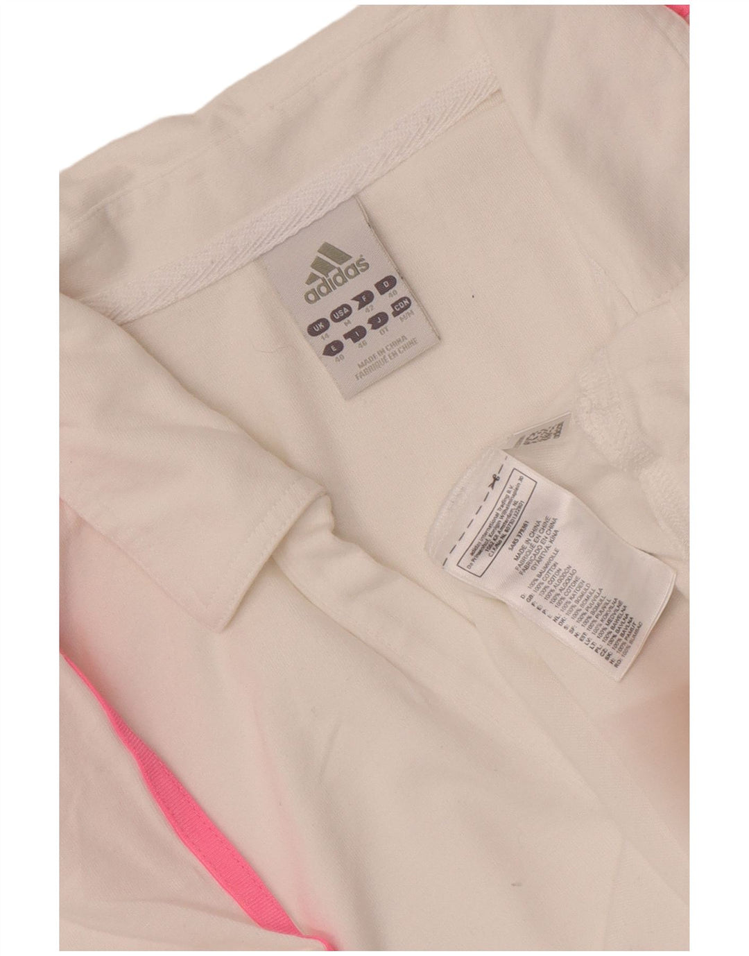 Adidas Graphic Polo shirt til kvinder UK 14 Medium White Bomuld