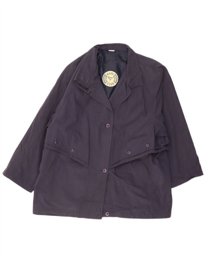 VINTAGE Utility-jakke til kvinder EU 46 XL Navyblå polyester