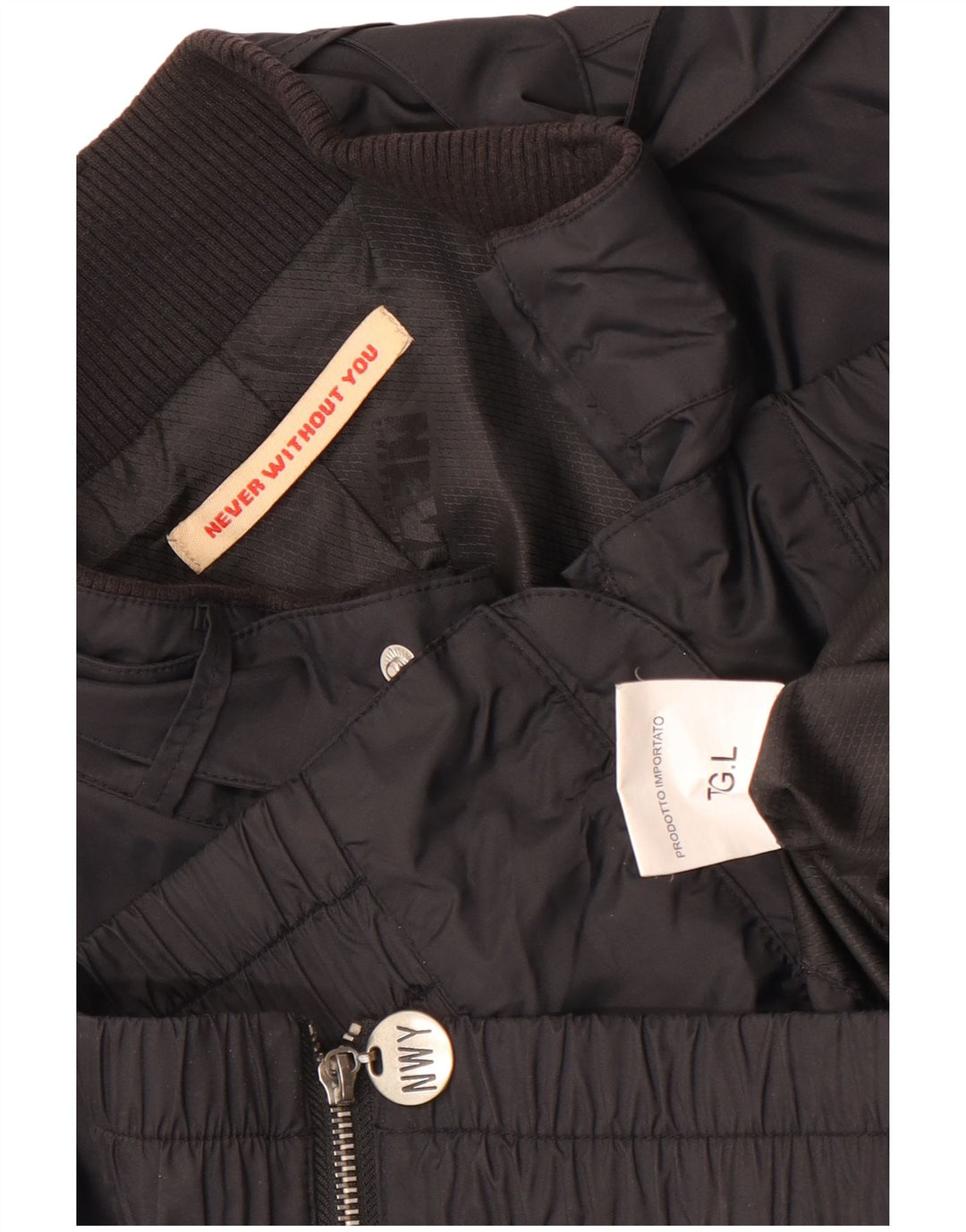 Vintage Herre Graphic Utility Jacket UK 40 Large Black Nylon