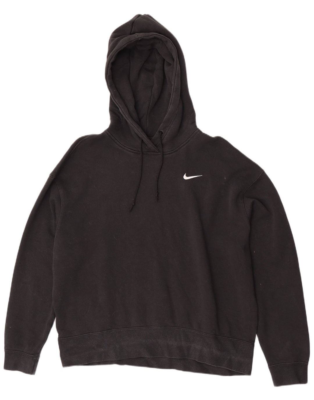 Nike Dame Oversized Hoodie Jumper UK 16 Large Black Bomuld