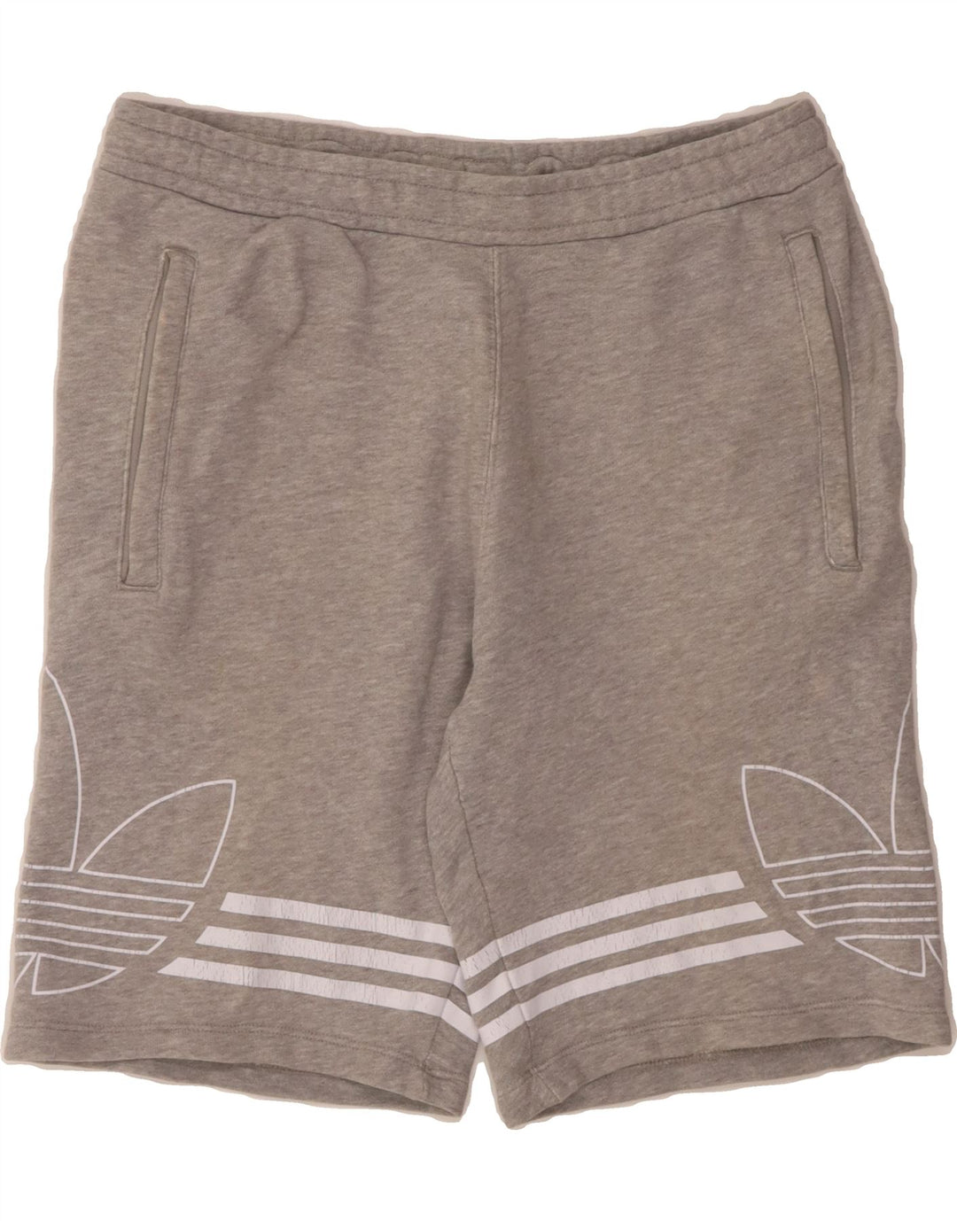 ADIDAS Mens Graphic Sport Shorts Small  Grey Cotton Vintage Adidas and Second-Hand Adidas from Messina Hembry 