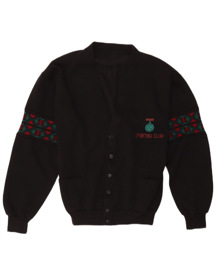 Sporting Club Herre Cardigan Sweater Stor Sort Geometrisk