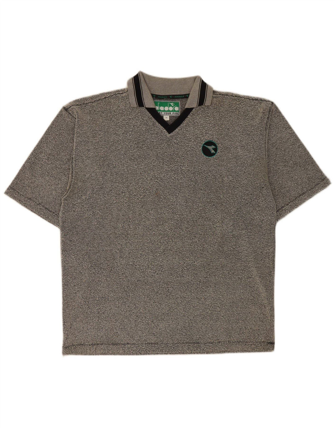 Diadora herre poloshirt mellemgrå stribet polyester