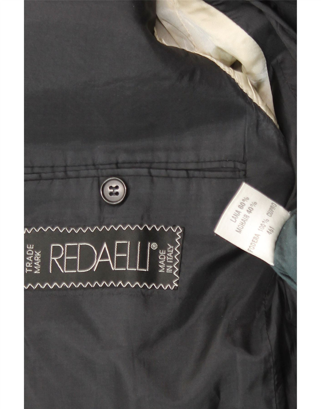 Redaelli Herre 1-knap blazerjakke UK 40 Stor sort uld