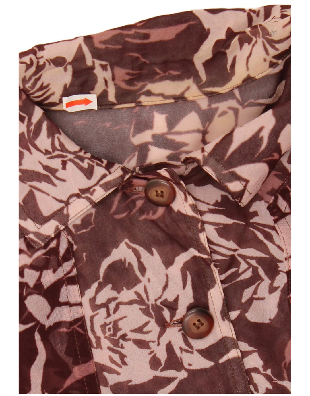 Vintage Womens Crop Shirt Bluse UK 12 Medium Maroon Floral