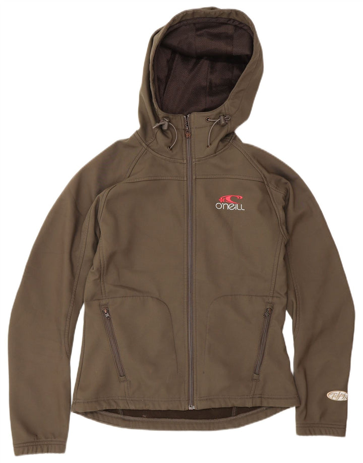 O'Neill vindjakkejakke med hætte til kvinder UK 12 Medium Khaki Polyester