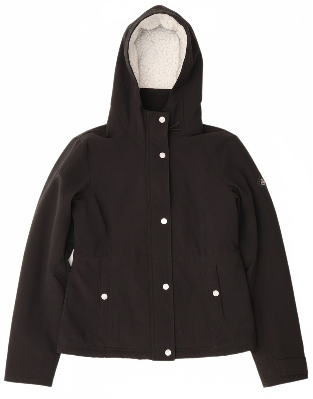 HOLLISTER Womens Hooded Windbreaker Jacket UK 6 XS Black Polyester