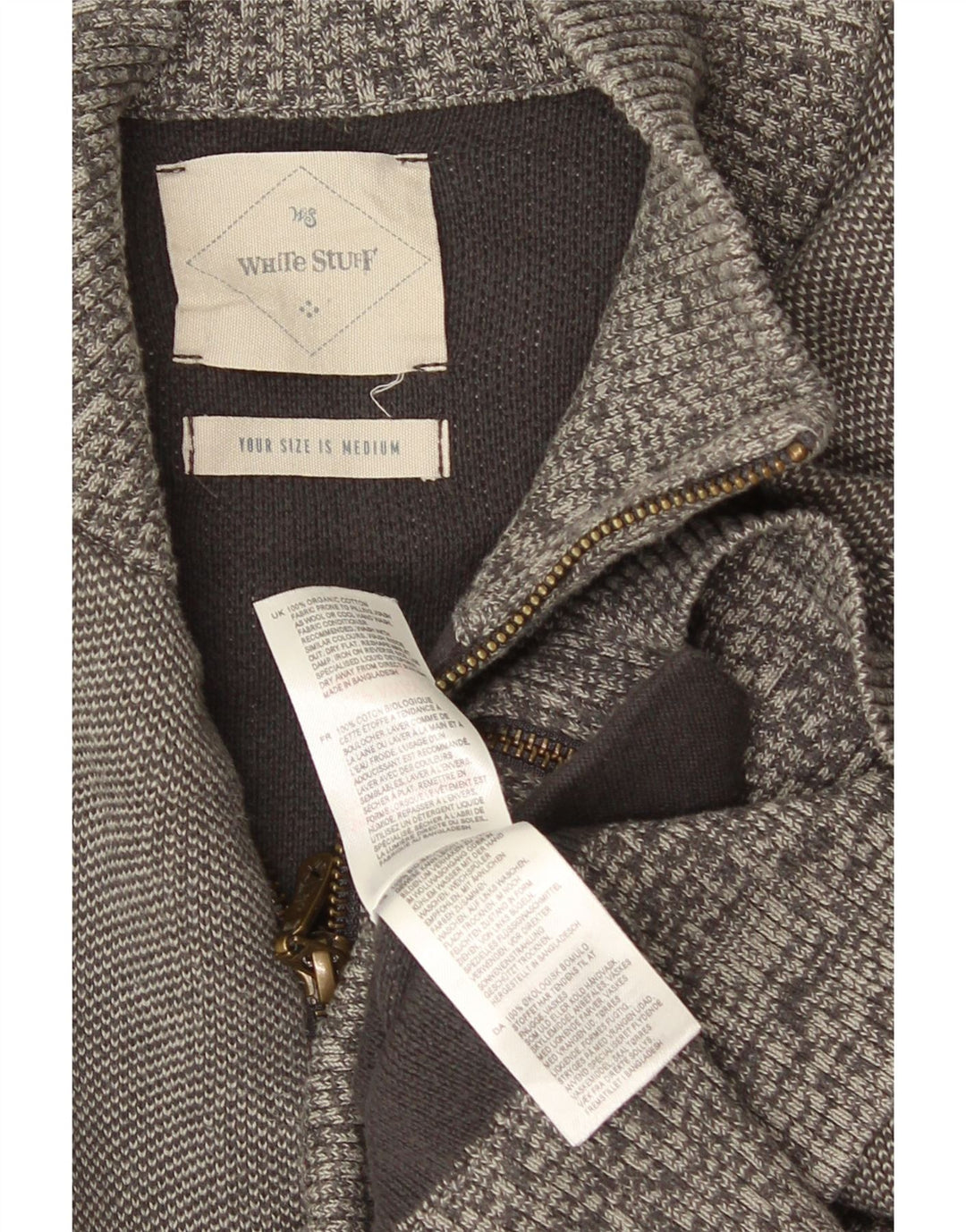 White Stuff Herre cardigan sweater Medium Grey Bomuld