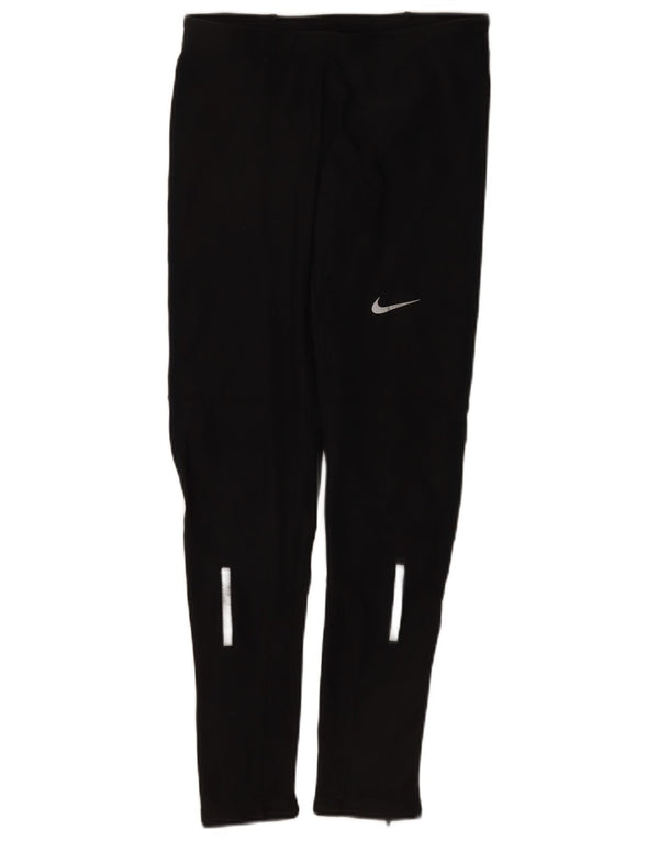 Nike Dame Dri Fit Leggings UK 12 Medium Sort Polyester