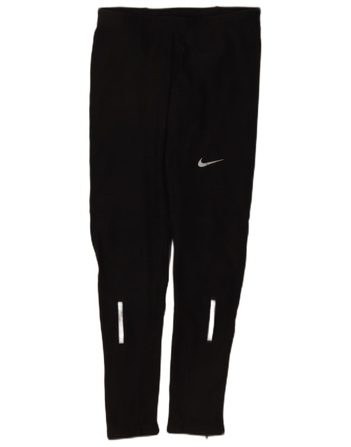 Nike Dame Dri Fit Leggings UK 12 Medium Sort Polyester
