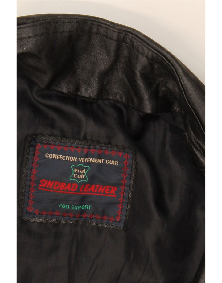 VINTAGE Mens Leather Jacket UK 40 Large Black Leather Vintage Vintage and Second-Hand Vintage from Messina Hembry 