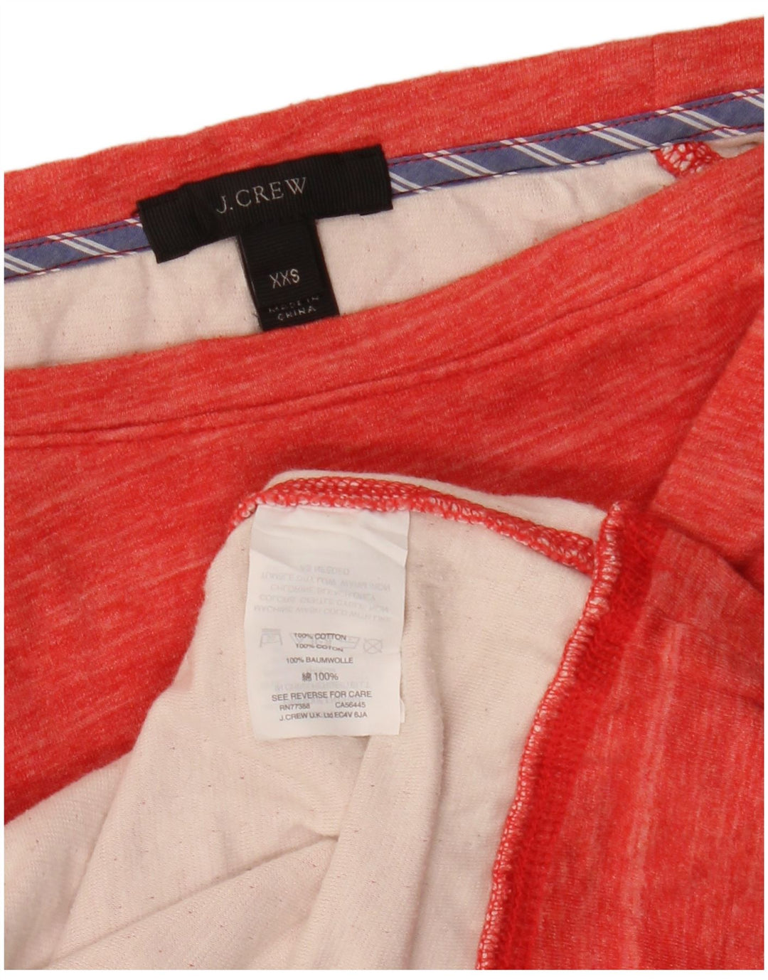 J. CREW Oversized sweatshirttrøje til kvinder UK 2 2XS rødstribet bomuld