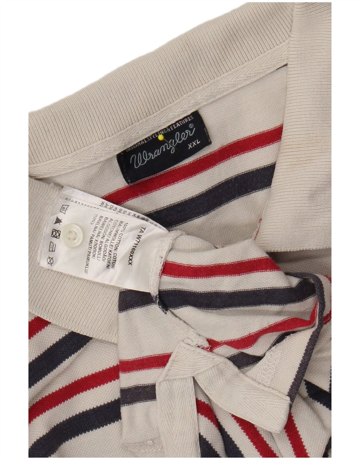 WRANGLER drenge poloshirt 15-16 år 2XL hvidstribet bomuld
