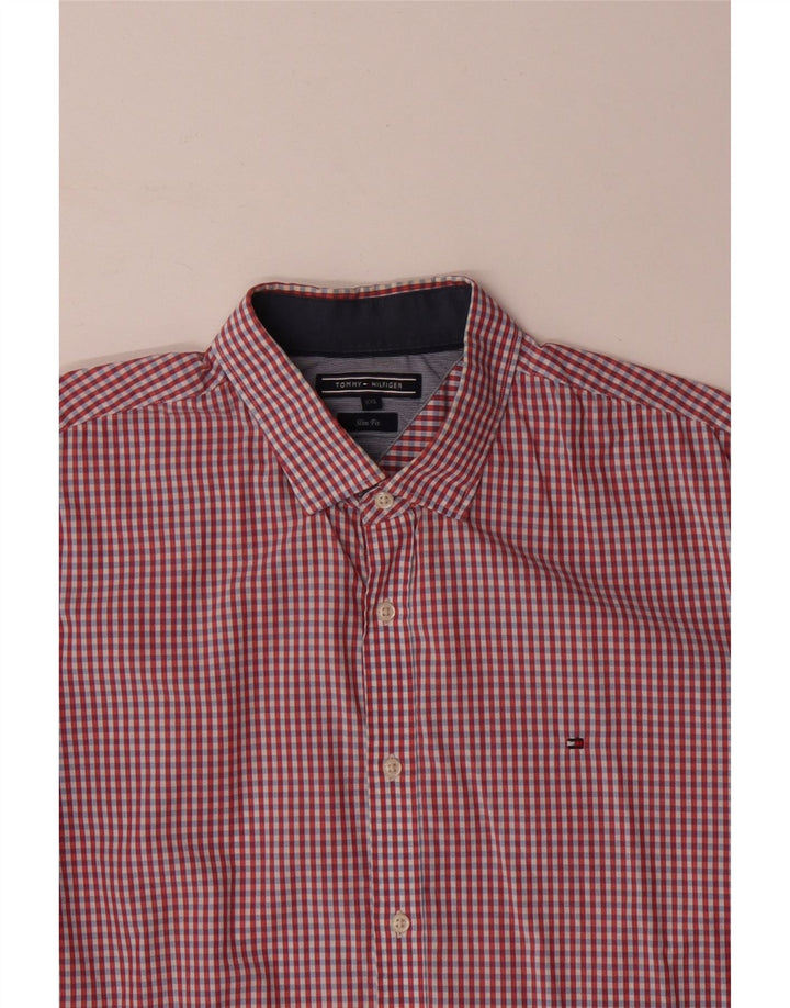 TOMMY HILFIGER Herre Slim Fit skjorte 2XL rød Gingham Bomuld