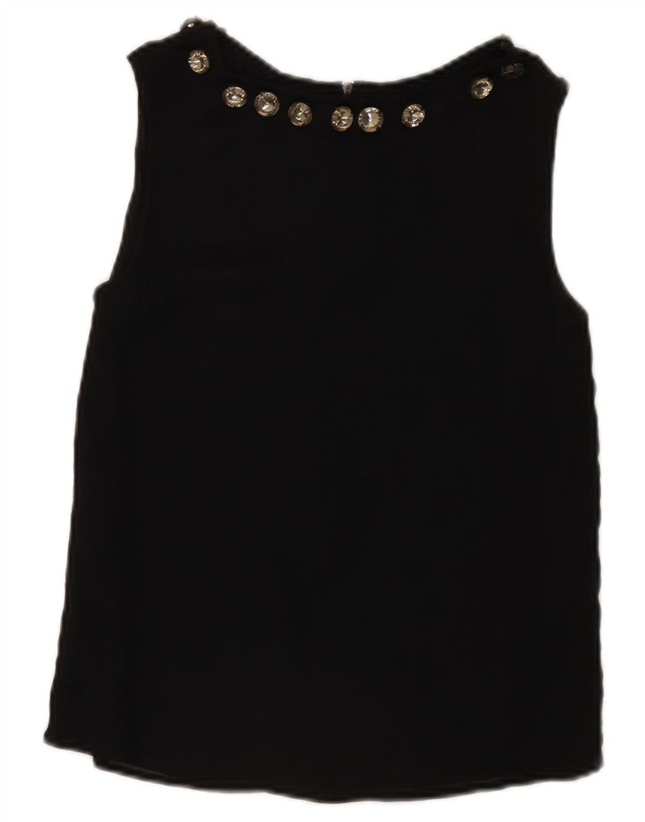 Zara Dame ærmeløs bluse Top UK 6 XS Sort